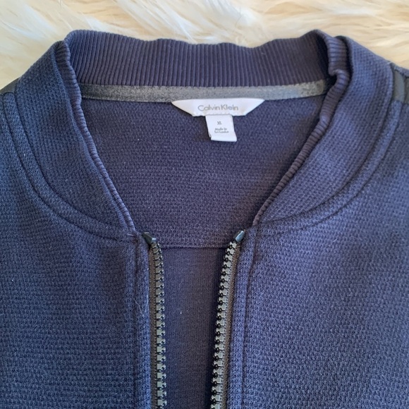 Men’s Calvin Klein Waffle Knit Zip Up Sweater Jacket with Arm Pocket Size XL - Picture 12 of 12